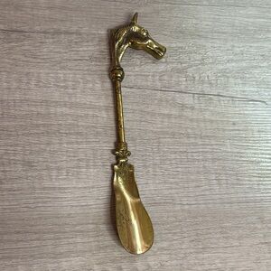 Vintage Brass Horse Head Shoe Horn